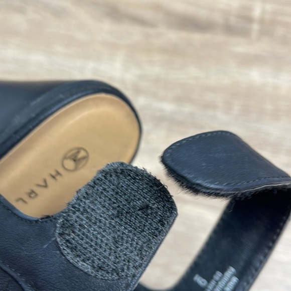 Harlow Perforated Peep Toe Sling Back Bootie Black Vegan Leather Velcro Strap 9 - Picture 8 of 12